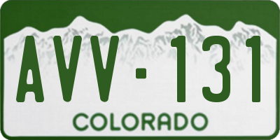 CO license plate AVV131