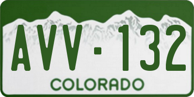 CO license plate AVV132