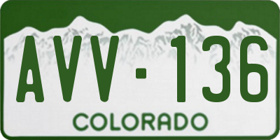 CO license plate AVV136