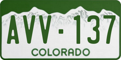 CO license plate AVV137
