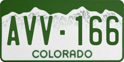CO license plate AVV166