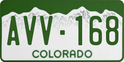 CO license plate AVV168
