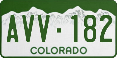 CO license plate AVV182