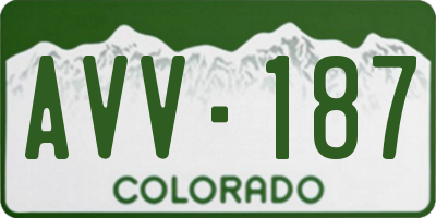 CO license plate AVV187