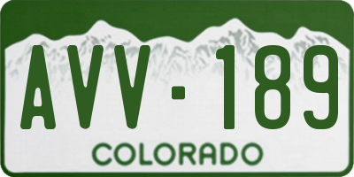 CO license plate AVV189