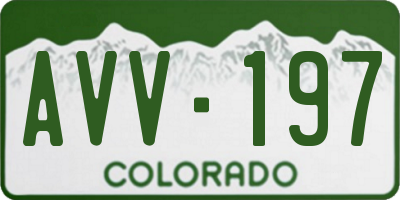 CO license plate AVV197