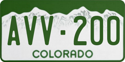 CO license plate AVV200