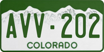 CO license plate AVV202