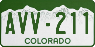 CO license plate AVV211