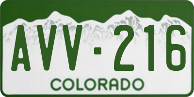 CO license plate AVV216