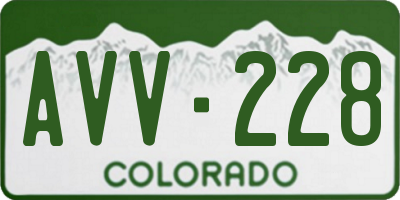 CO license plate AVV228