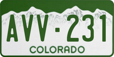 CO license plate AVV231