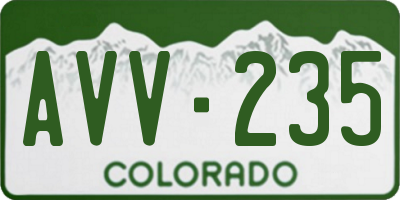CO license plate AVV235