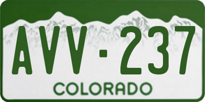 CO license plate AVV237