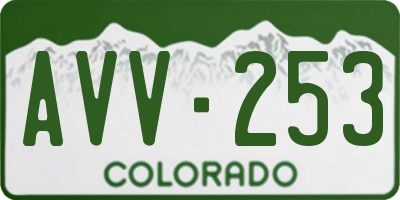 CO license plate AVV253