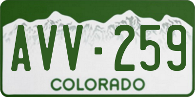 CO license plate AVV259