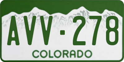 CO license plate AVV278
