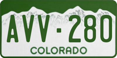 CO license plate AVV280