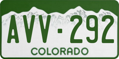 CO license plate AVV292