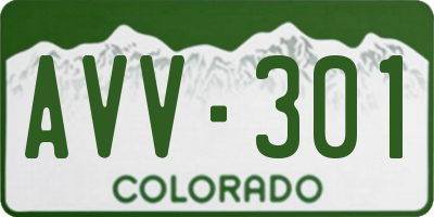 CO license plate AVV301
