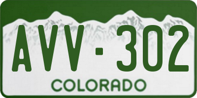 CO license plate AVV302