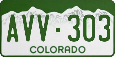 CO license plate AVV303
