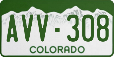 CO license plate AVV308