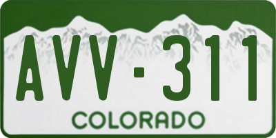 CO license plate AVV311