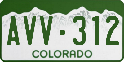 CO license plate AVV312