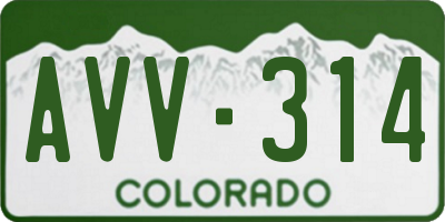 CO license plate AVV314