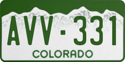 CO license plate AVV331
