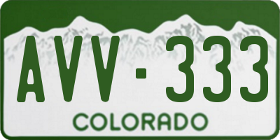 CO license plate AVV333