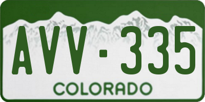 CO license plate AVV335