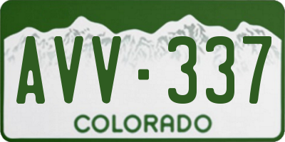CO license plate AVV337