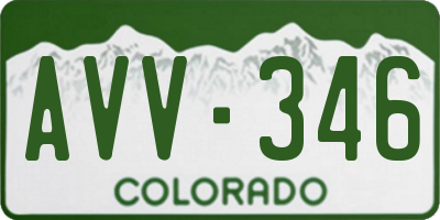 CO license plate AVV346