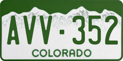 CO license plate AVV352