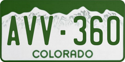 CO license plate AVV360