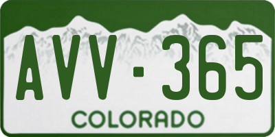 CO license plate AVV365