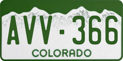 CO license plate AVV366