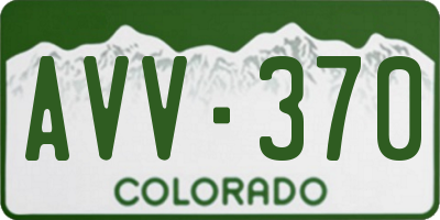 CO license plate AVV370
