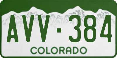 CO license plate AVV384