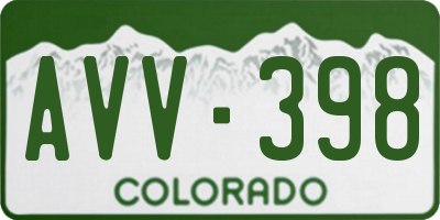 CO license plate AVV398