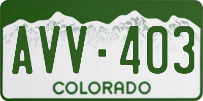 CO license plate AVV403