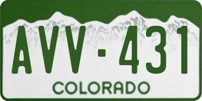 CO license plate AVV431