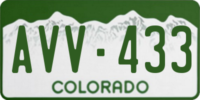 CO license plate AVV433