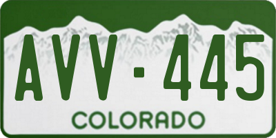CO license plate AVV445
