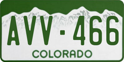 CO license plate AVV466