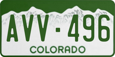 CO license plate AVV496
