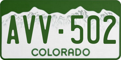 CO license plate AVV502
