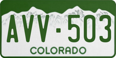 CO license plate AVV503